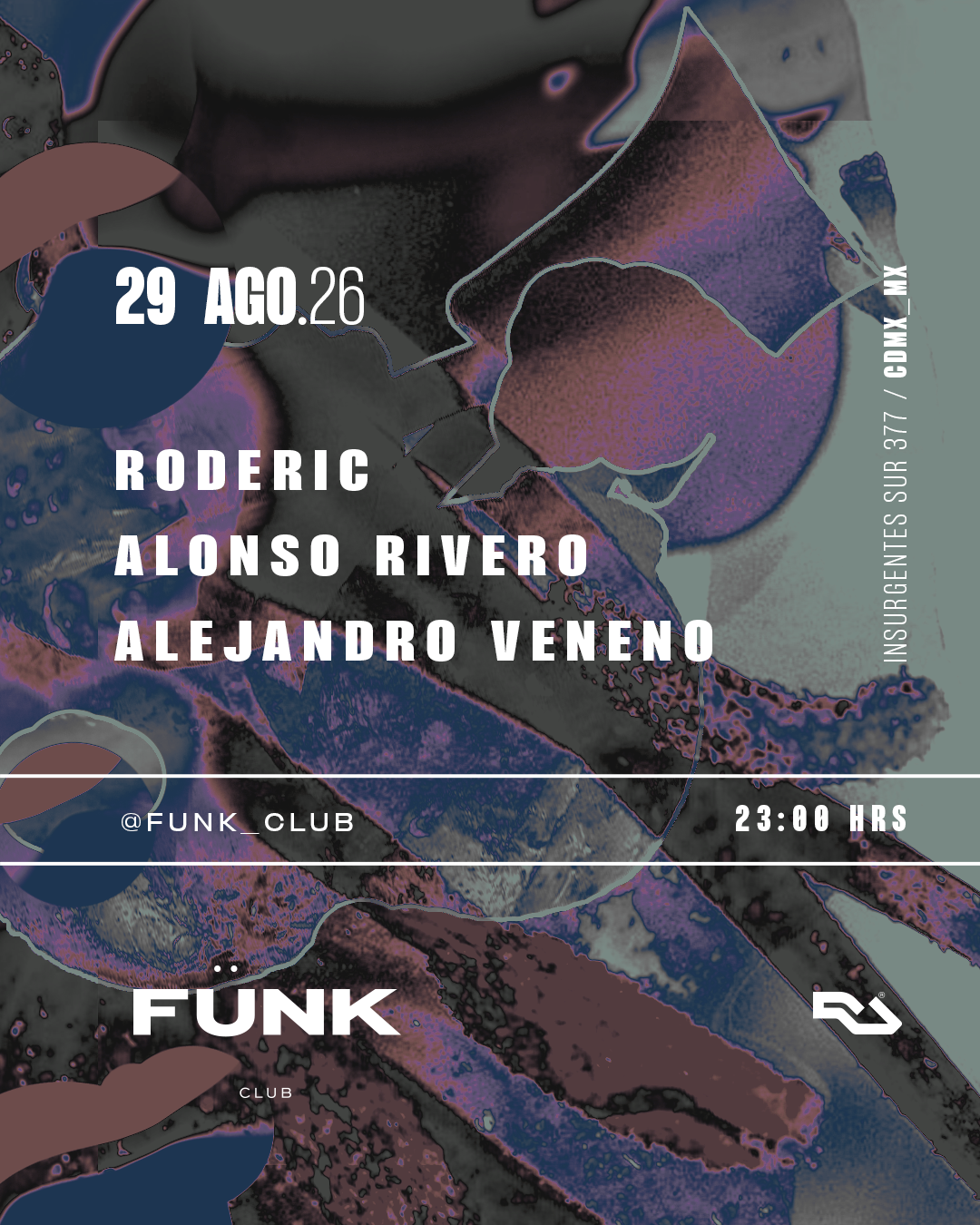 Flyer de Roderic + Alonso Rivero + Alejandro Veneno