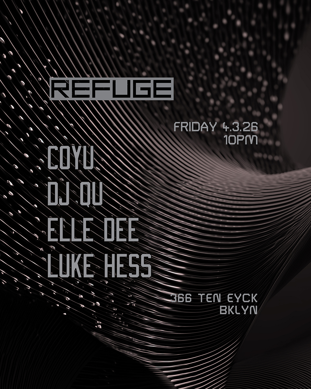 Refuge Fridays w / Coyu, DJ Qu, Elle Dee and Luke Hess