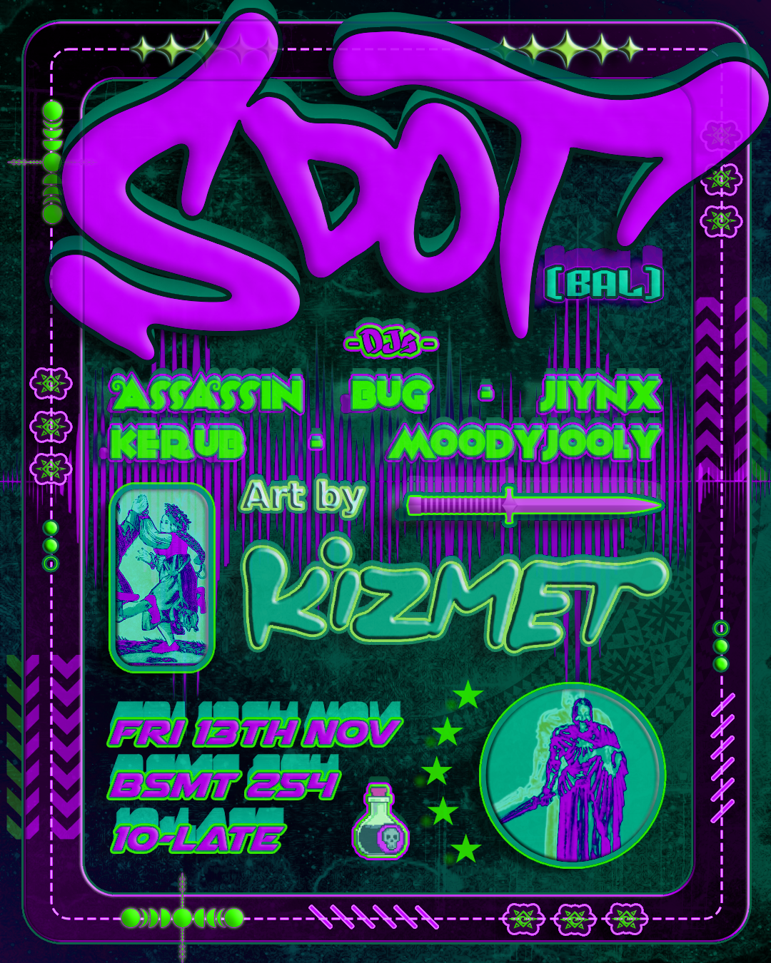 SDOT (BAL), Assassin Bug, Jiynx, Kerub, moodyjooly, art by KIZMET