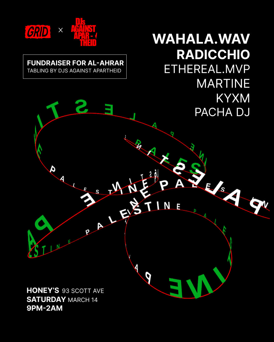 For Palestine: GRID, Al-Ahrar, & DJs Against Apartheid