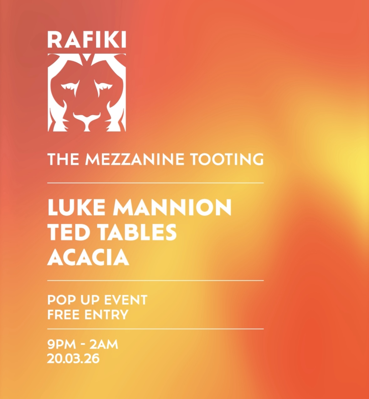 Rafiki Pop Up (Free Entry)