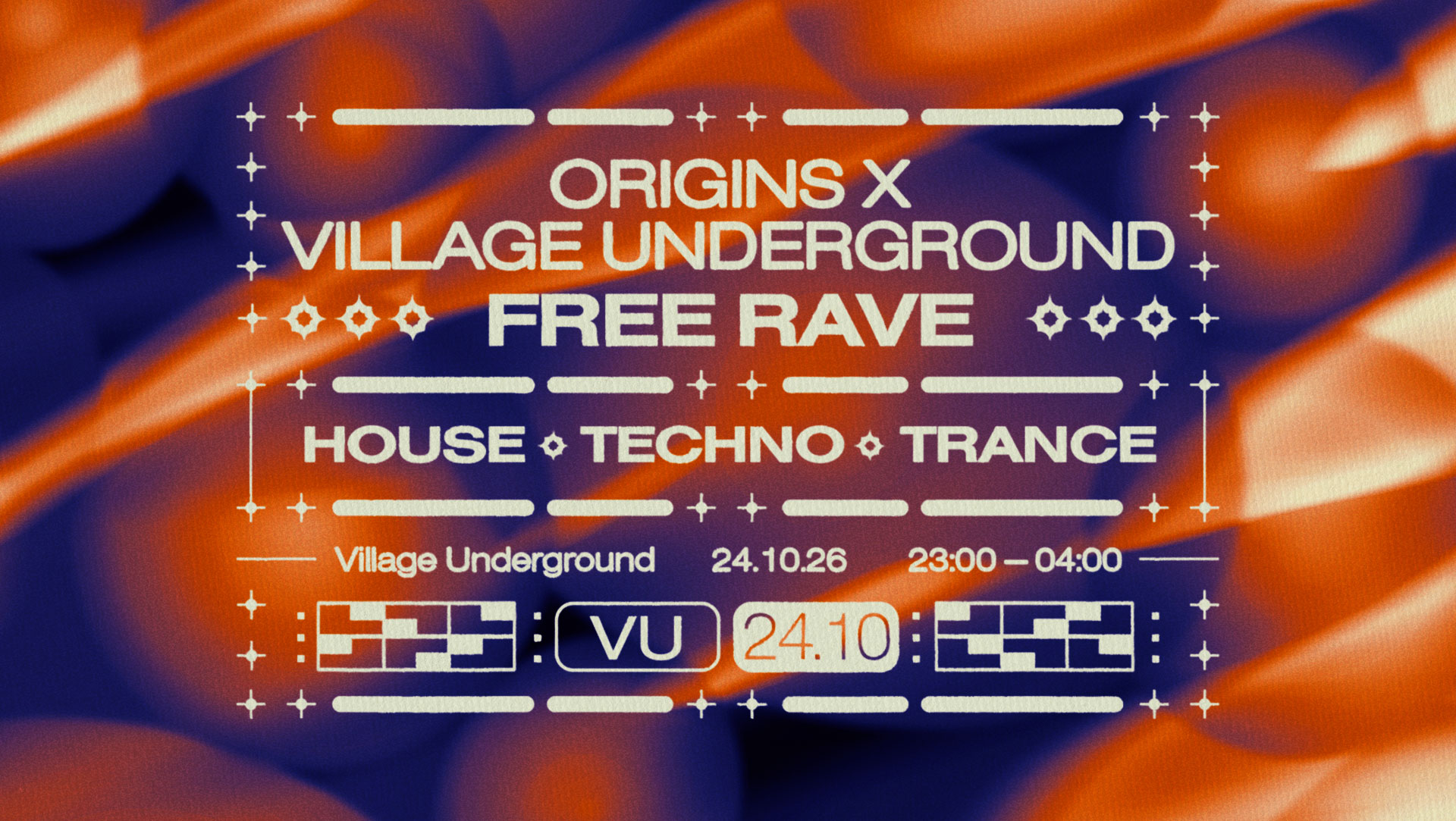 Origins x VU Free Rave: House Techno Trance at Village Underground, 54 Holywell Lane; Shoreditch; London EC2A 3PQ; United Kingdom