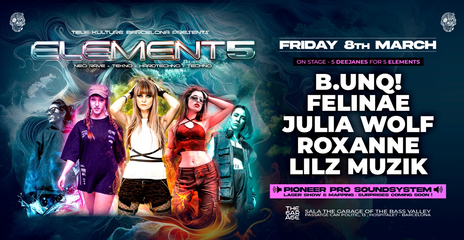 ELEMENT5 · FELINAE - B.UNQ! - JULIA WOLF - ROXANNE - LILZ MUZIK