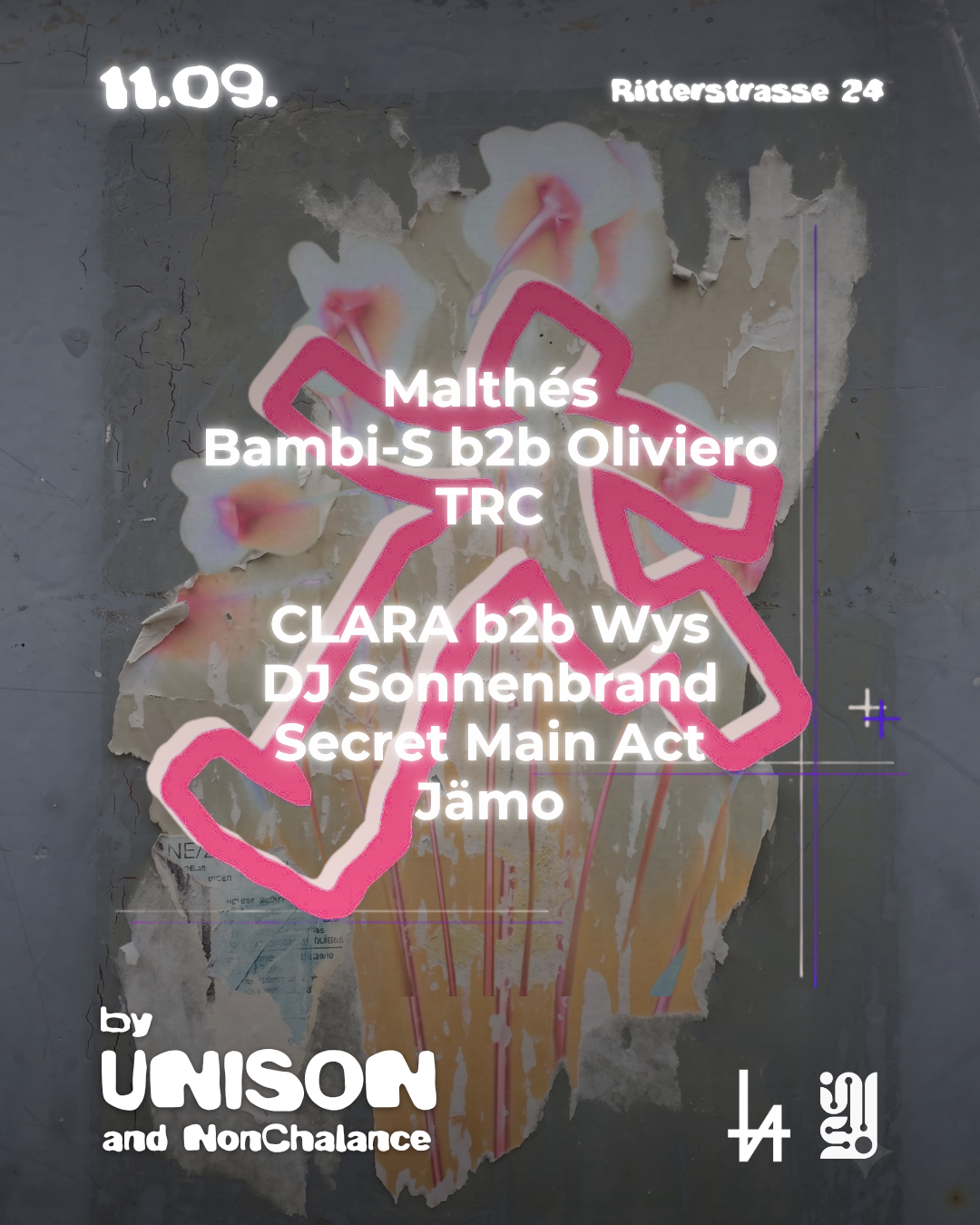 Unison with Nonchalance, Bambi-S, Oliviero flyer