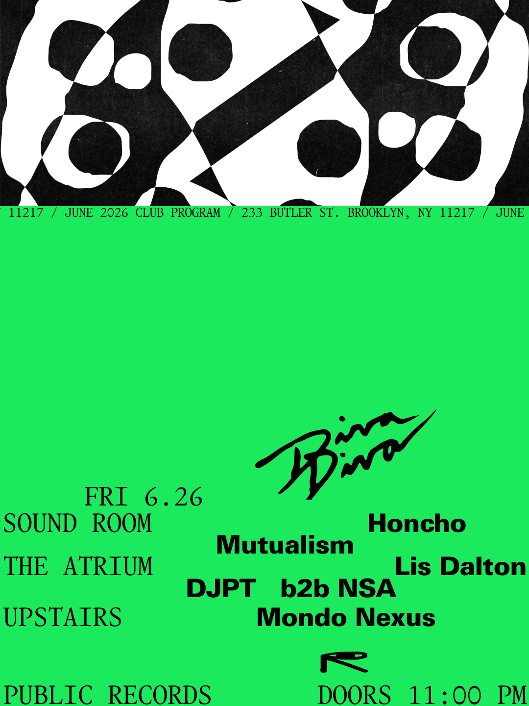 Diva Diva: Honcho, Mutualism / Lis Dalton, DJPT b2b NSA / Mondo Nexus
